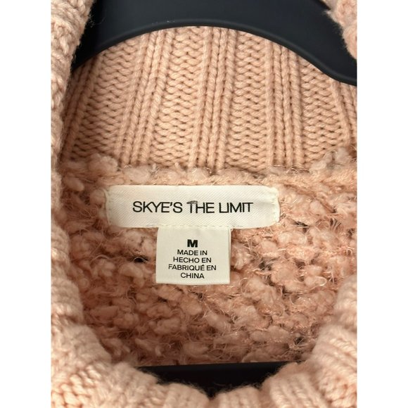 Skye's The Limit Ladies Soft Fluffy Pink Cowl Neck Sweater Size Medium - Picture 7 of 9